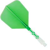 Cuesoul Rost T19 Integrated Dart Shaft and Flights - Big Wing - White with Green Flight