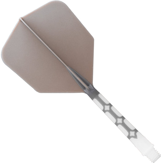 Cuesoul Rost T19 Integrated Dart Shaft and Flights - Big Wing - White with Grey Flight