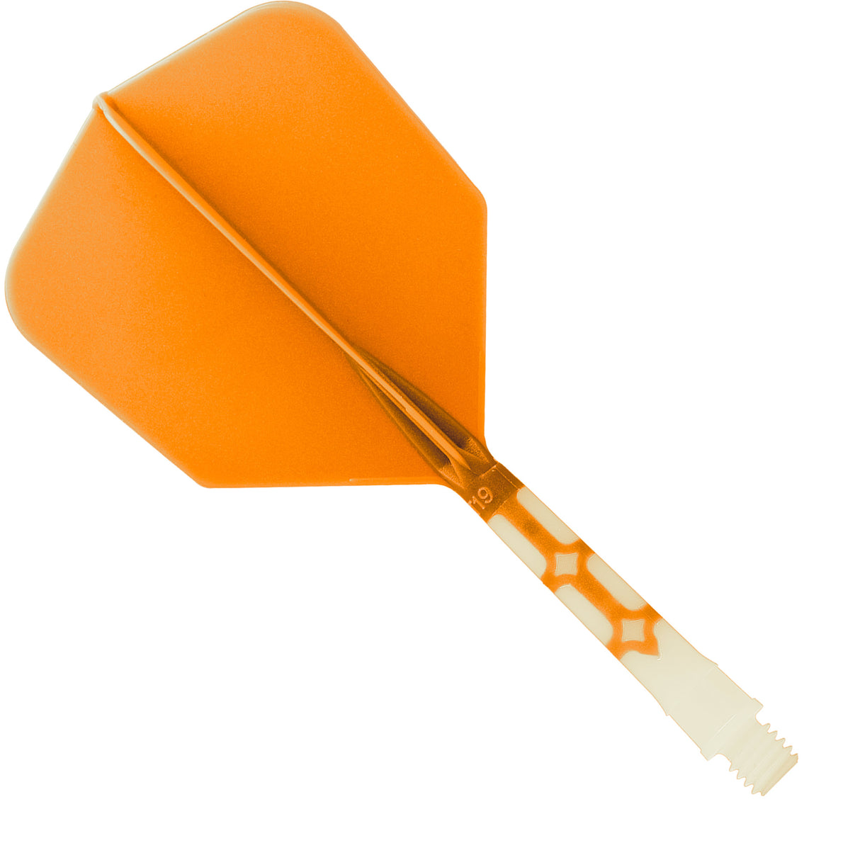 *Cuesoul Rost T19 Integrated Dart Shaft and Flights - Big Wing - White with Orange Flight