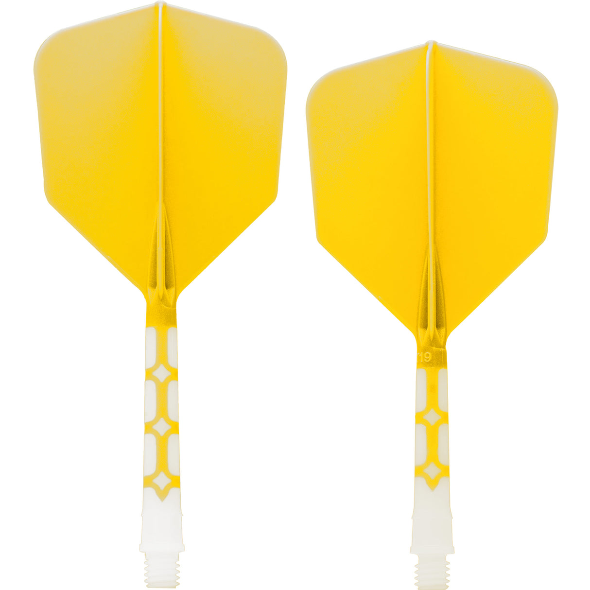 Cuesoul Rost T19 Integrated Dart Shaft and Flights - Big Wing - White with Yellow Flight