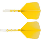 Cuesoul Rost T19 Integrated Dart Shaft and Flights - Big Wing - White with Yellow Flight