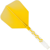 Cuesoul Rost T19 Integrated Dart Shaft and Flights - Big Wing - White with Yellow Flight