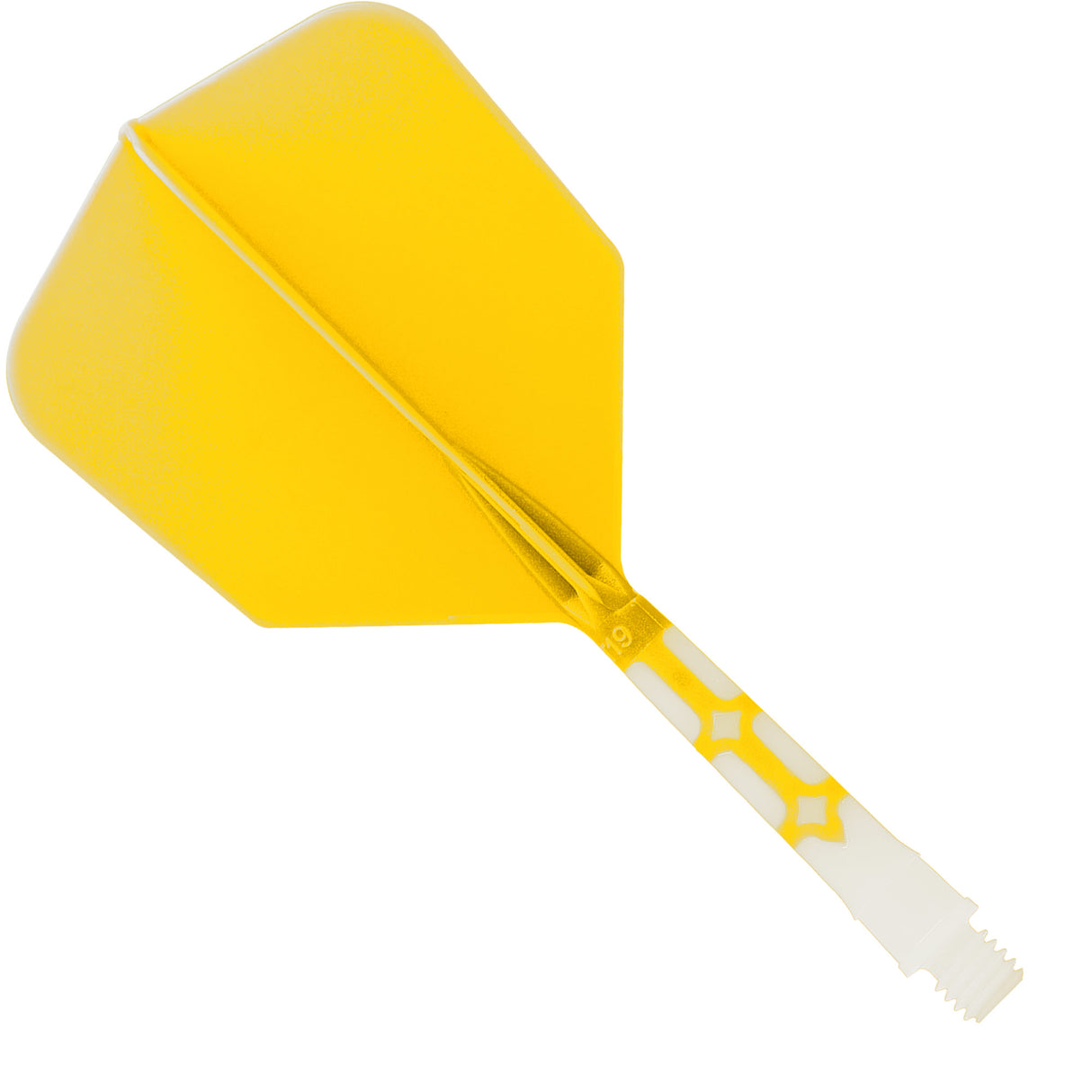 Cuesoul Rost T19 Integrated Dart Shaft and Flights - Big Wing - White with Yellow Flight