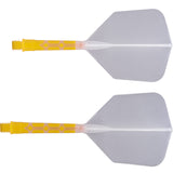 *Cuesoul Rost T19 Integrated Dart Shaft and Flights - Big Wing - Yellow with Clear Flight