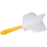 *Cuesoul Rost T19 Integrated Dart Shaft and Flights - Big Wing - Yellow with Clear Flight