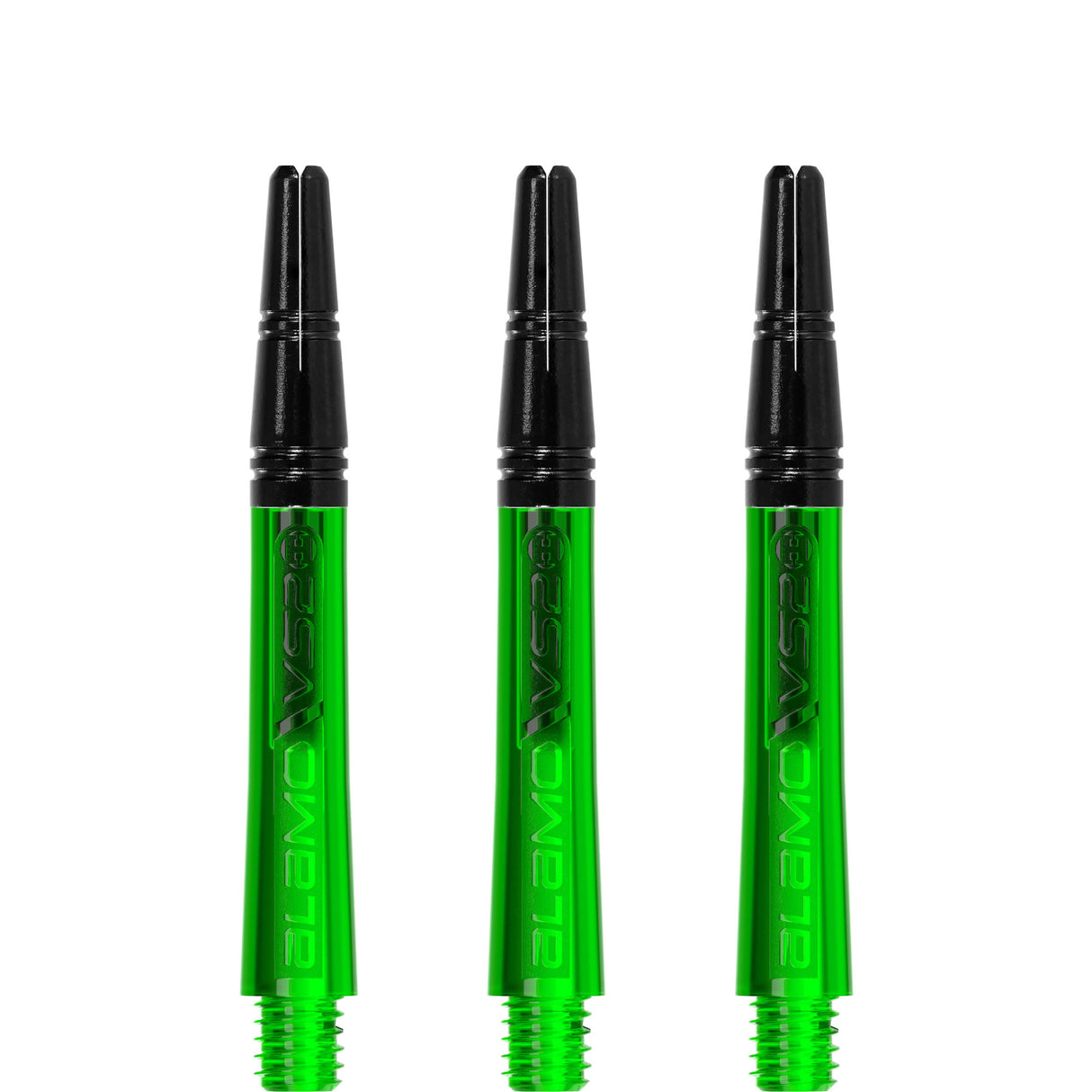 Harrows Alamo VS2 Dart Shafts - Polycarbonate - Black Aluminium Top - Green