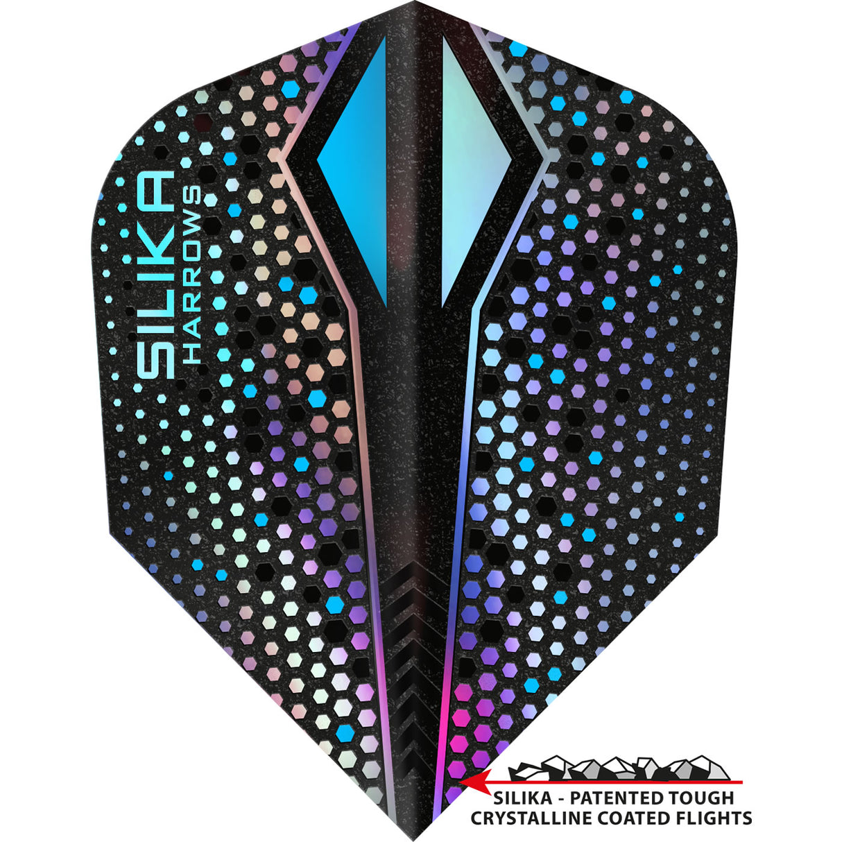 Harrows Silika Dart Flights - Tough Crystaline Coated - Std - No6 - Colourshift-X