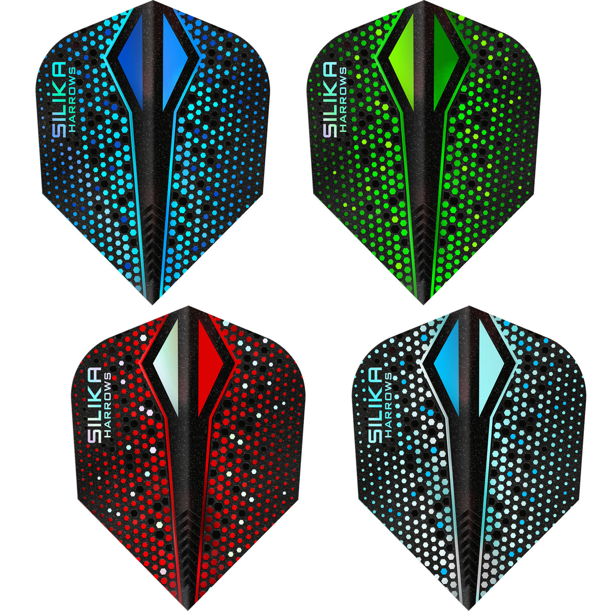 Harrows Silika Dart Flights - Tough Crystaline Coated - Std - No6 - Colourshift-X