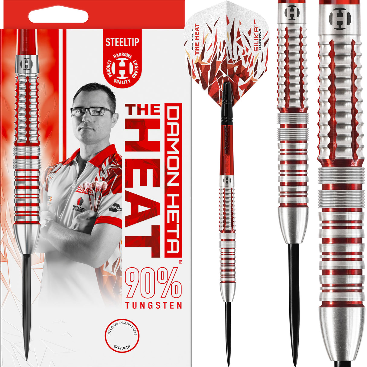 Harrows Damon Heta v2 Darts - Steel Tip - 90% - The Heat