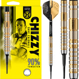 Harrows Chizzy v2 Darts - Soft Tip - 90% - Dave Chisnall - Gold Titanium