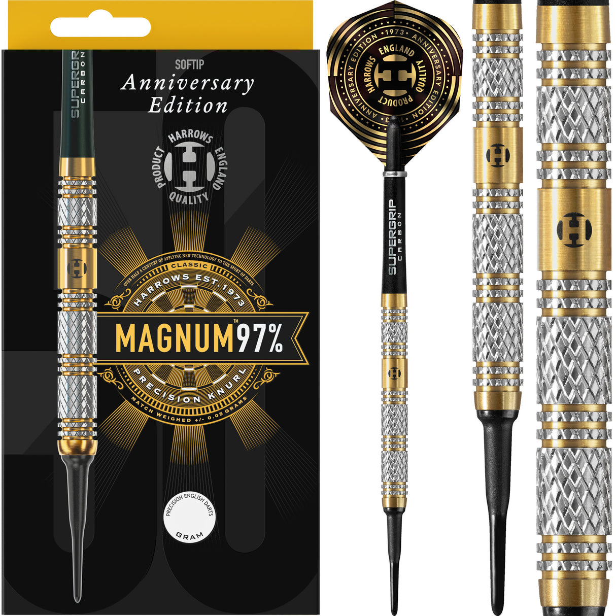 Harrows Magnum Darts - Soft Tip - 97% - Anniversary Edition - Gold Titanium
