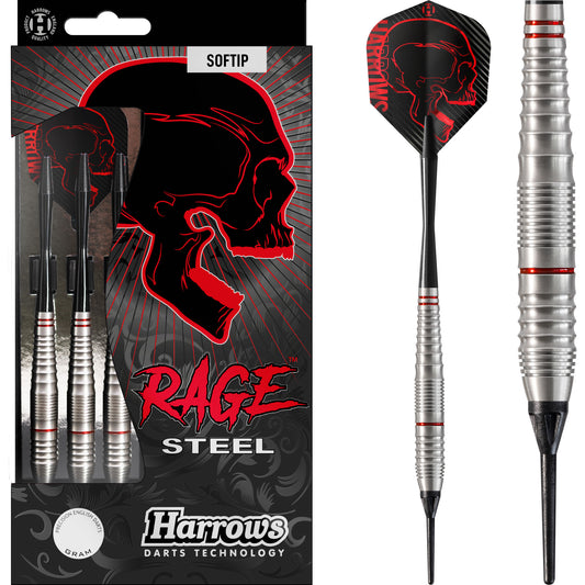 Harrows Rage Darts - Soft Tip - Stainless