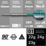 Target Hydro Darts - Steel Tip - 90% Tungsten - 01