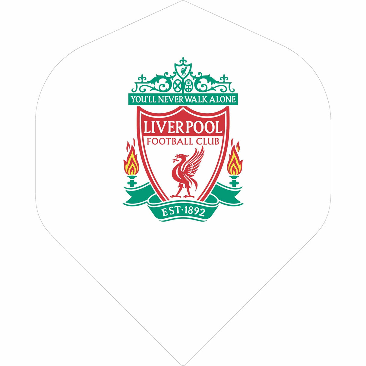 Liverpool FC Dart Flights - Official Licensed - No2 - Std - LFC - F2 - White - Main Crest