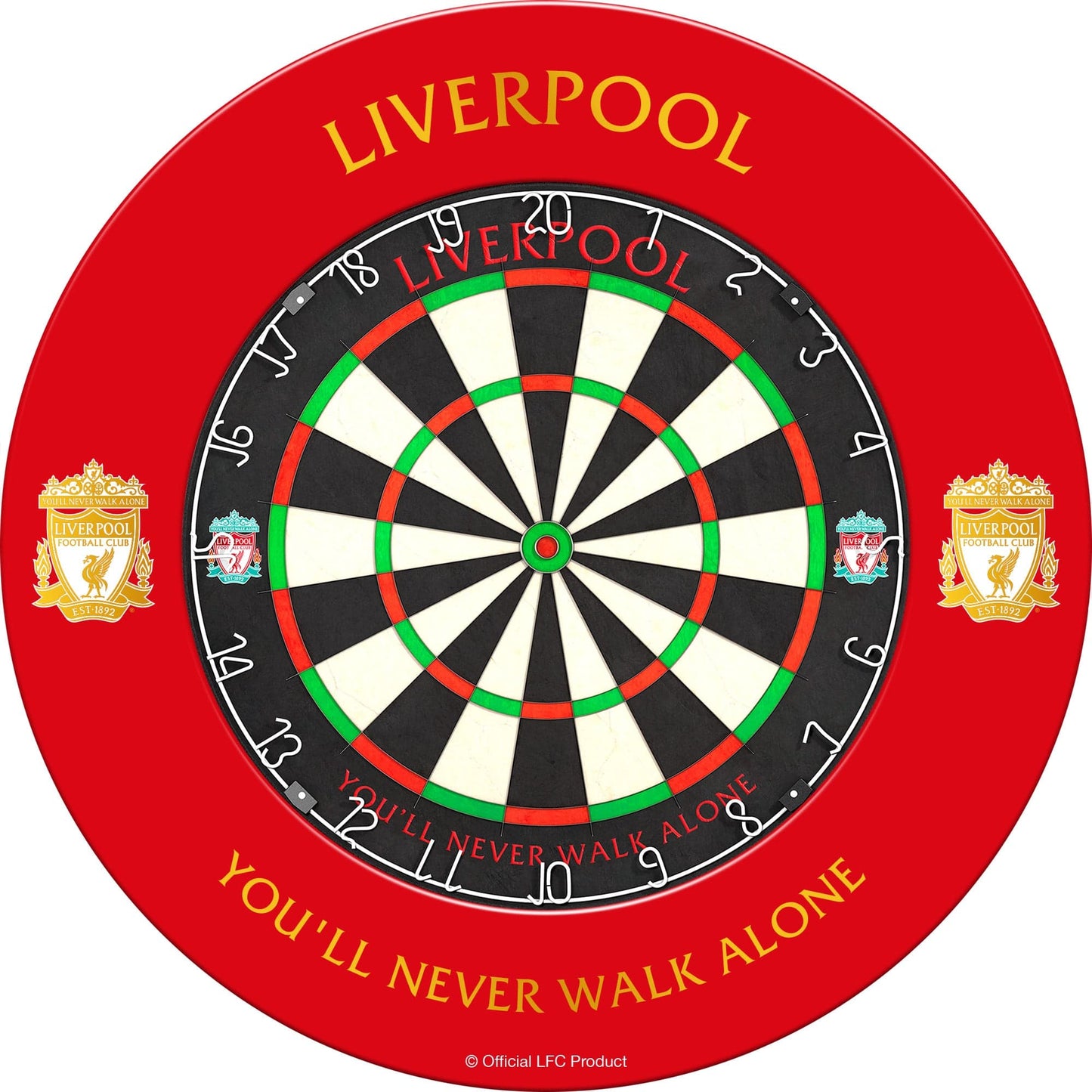 Liverpool FC Dartboard Surround - Official Licensed - LFC - S2 - Red - Gold Crest