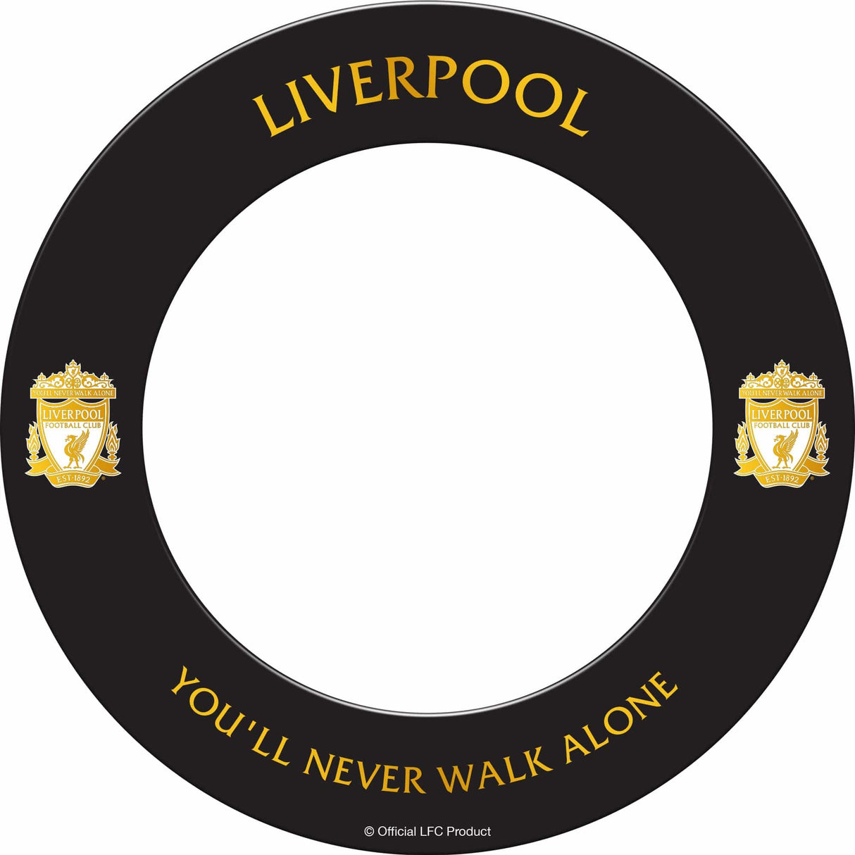 Liverpool FC Dartboard Surround - Official Licensed - LFC - S3 - Black - Gold Crest