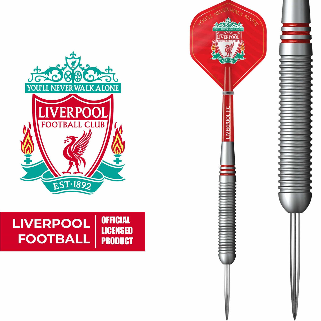 Liverpool FC Darts - Steel Tip Brass - Official Licensed - LFC - 22g