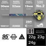 Target Luke Littler Darts - Steel Tip - 95% Tungsten - Edge