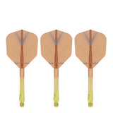 Caliburn SUP Flights - Moulded Shaft and Flight -  Standard No6 - Feather - Yellow & Orange