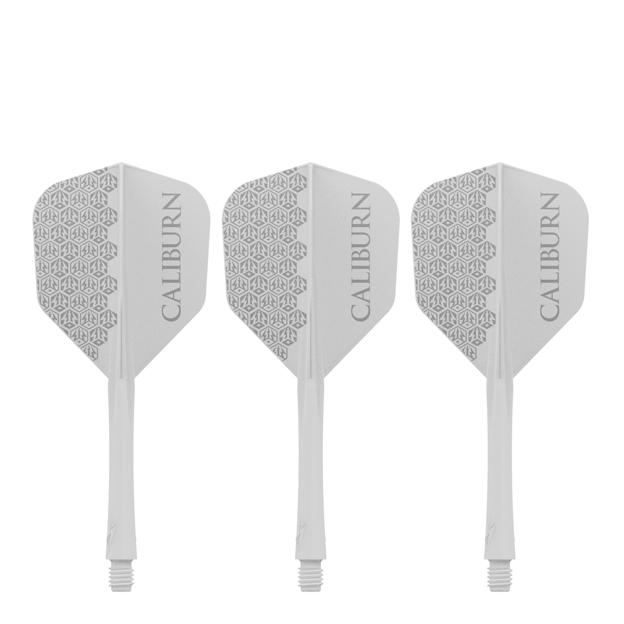 Caliburn SUP Flights - Moulded Shaft and Flight -  Standard No6 - Logo - White