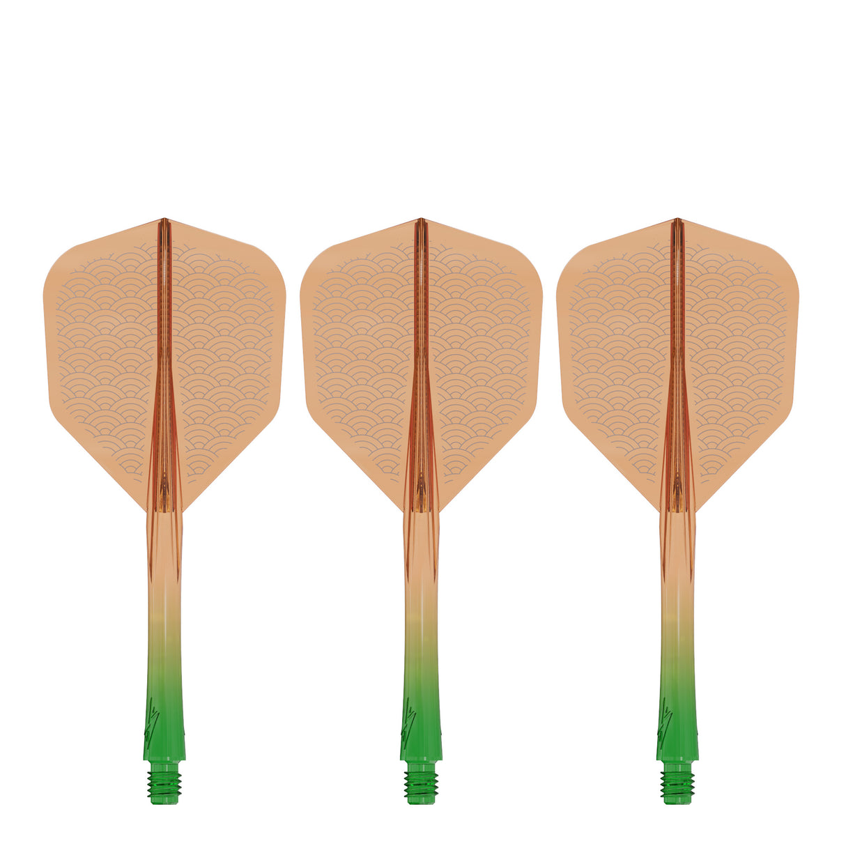 Caliburn SUP Flights - Moulded Shaft and Flight -  Standard No6 - Waves - Green & Orange