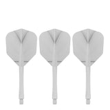 Caliburn SUP Flights - Moulded Shaft and Flight -  Standard No6 - Feather - White