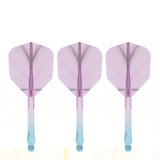 Caliburn SUP Flights - Moulded Shaft and Flight -  Standard No6 - Feather - Blue & Purple