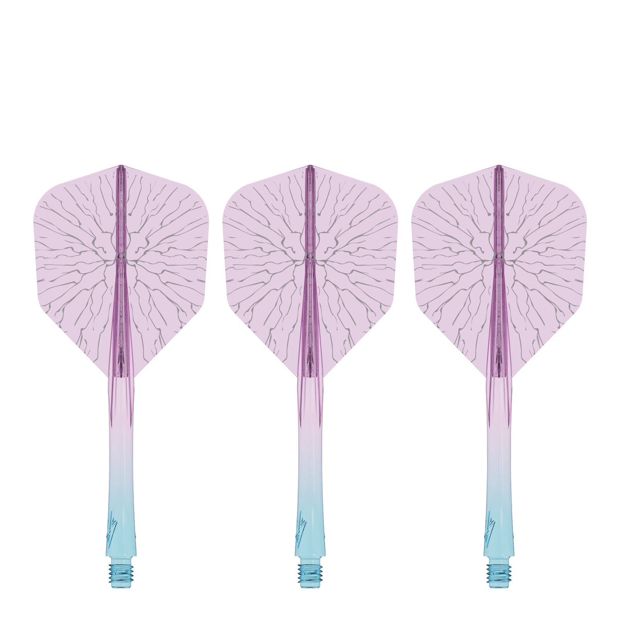 Caliburn SUP Flights - Moulded Shaft and Flight -  Standard No6 - Crack - Blue & Purple