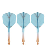 Caliburn SUP Flights - Moulded Shaft and Flight -  Standard No6 - Feather - Orange & Blue