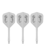 Caliburn SUP Flights - Moulded Shaft and Flight -  Standard No6 - Dragon - White