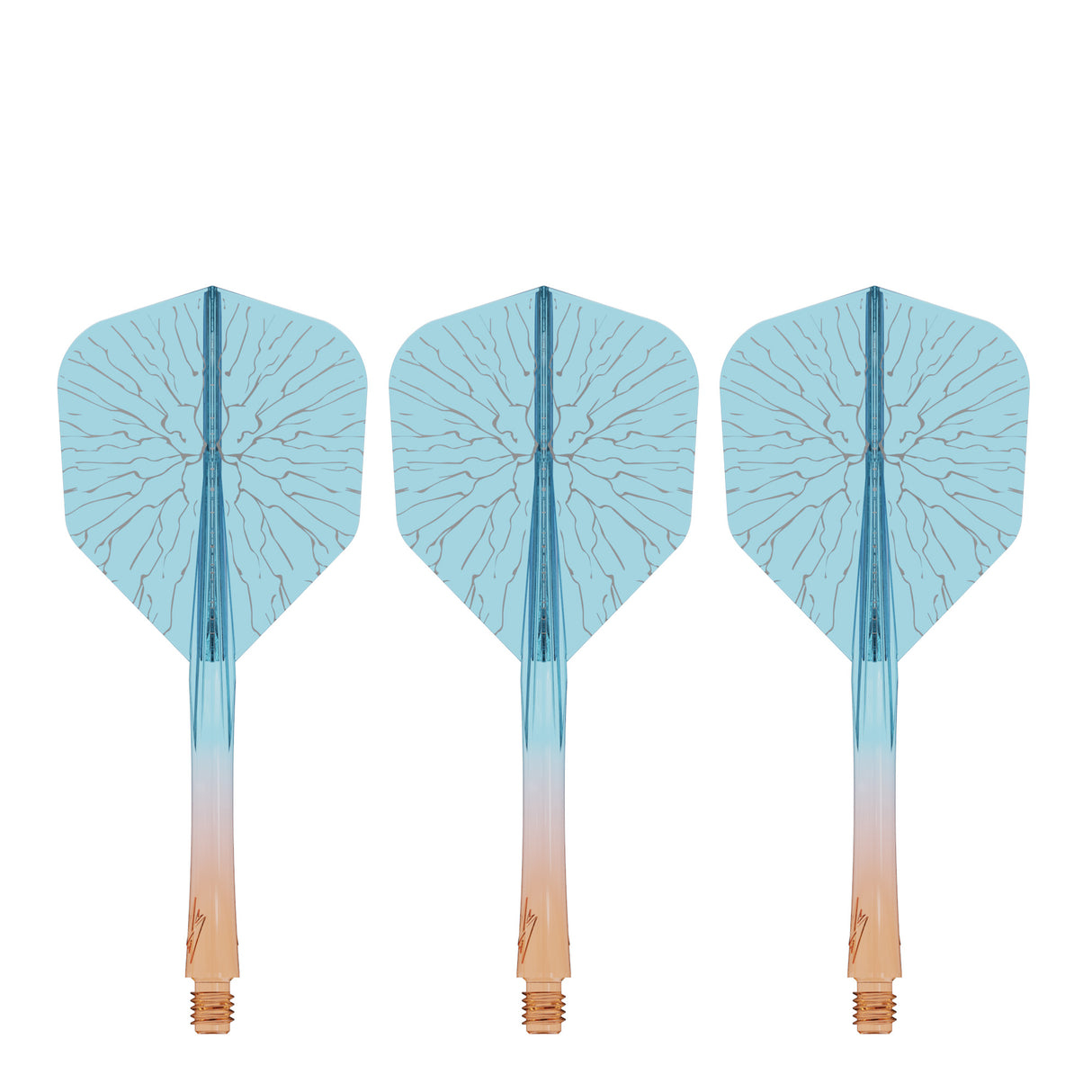 Caliburn SUP Flights - Moulded Shaft and Flight -  Standard No6 - Crack - Orange & Blue