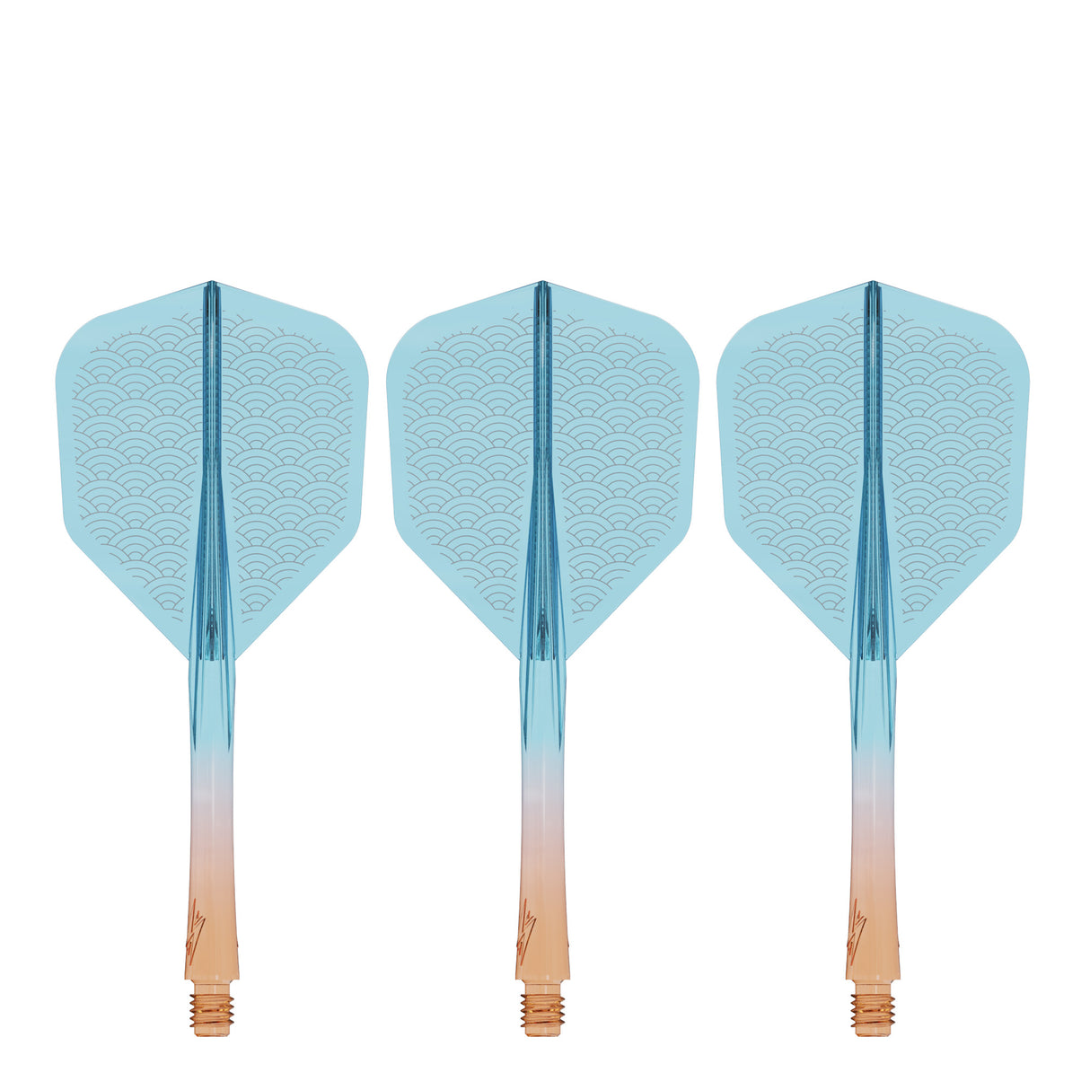 Caliburn SUP Flights - Moulded Shaft and Flight -  Standard No6 - Waves - Orange & Blue