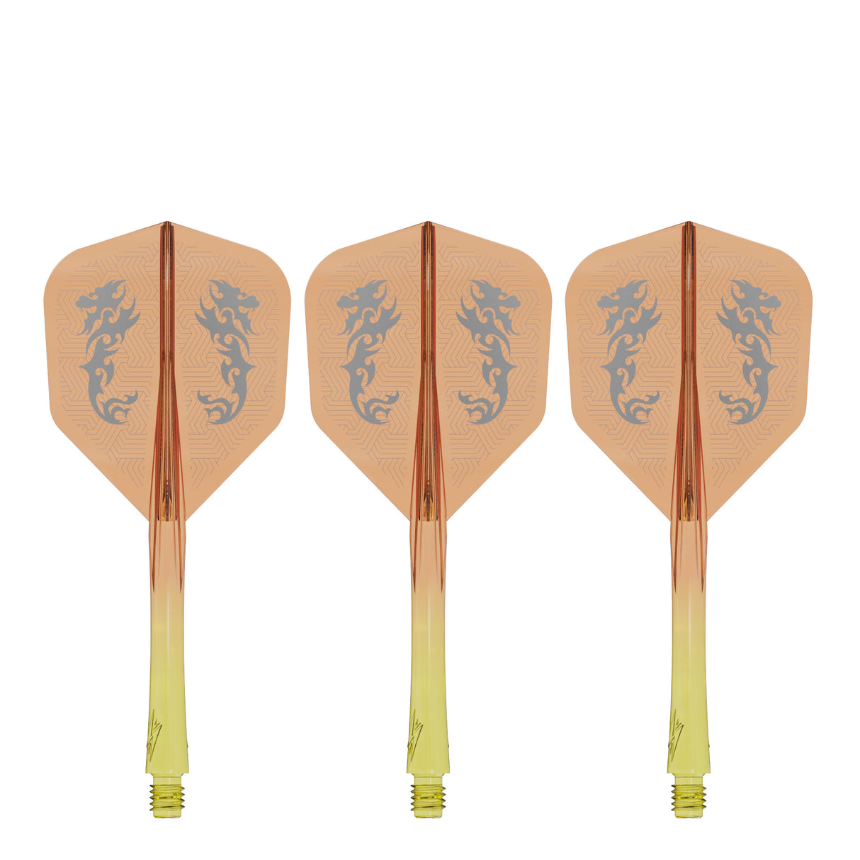 Caliburn SUP Flights - Moulded Shaft and Flight -  Standard No6 - Dragon - Yellow & Orange