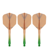 Caliburn SUP Flights - Moulded Shaft and Flight -  Standard No6 - Feather - Green & Orange