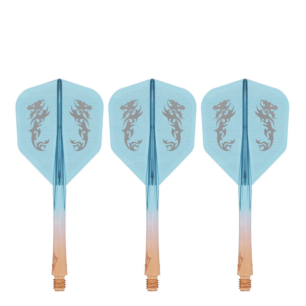 Caliburn SUP Flights - Moulded Shaft and Flight -  Standard No6 - Dragon - Orange & Blue