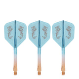 Caliburn SUP Flights - Moulded Shaft and Flight -  Standard No6 - Dragon - Orange & Blue