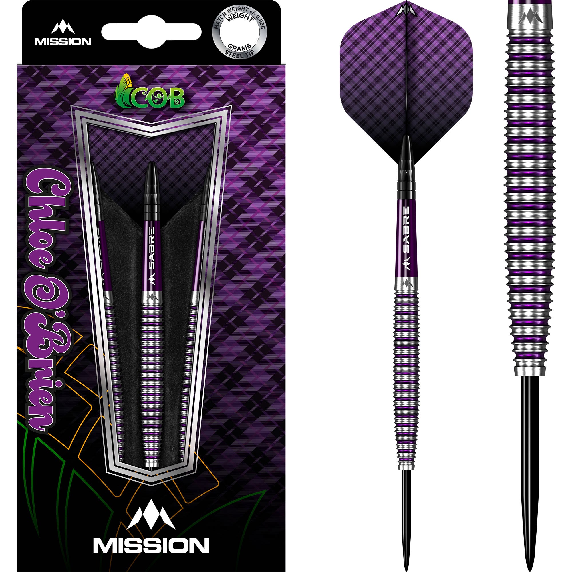Mission Chloe OBrien Darts - Steel Tip - 95% - Electro Purple