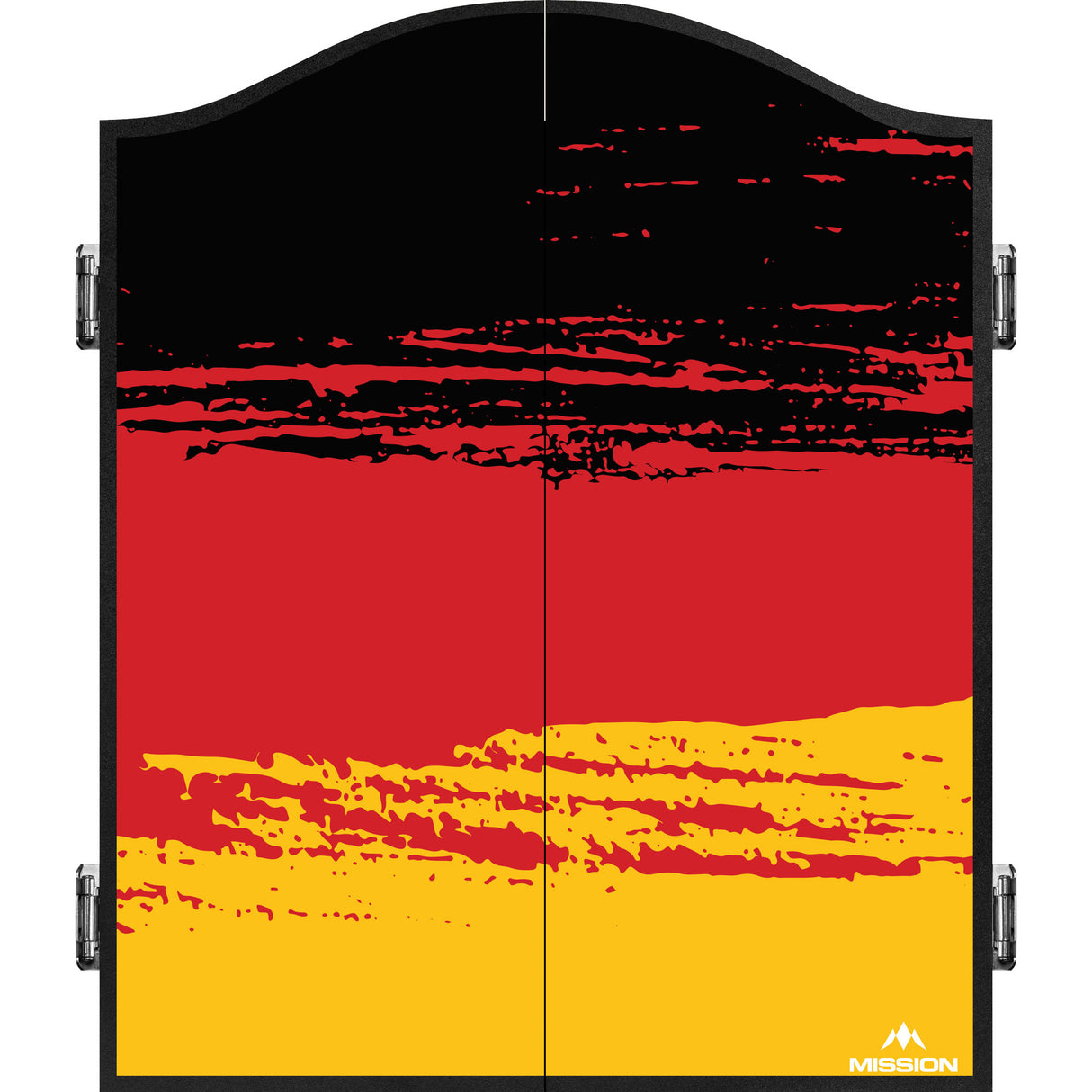 Mission Dartboard Cabinet - Deutschland Design - Black - Brush Stroke