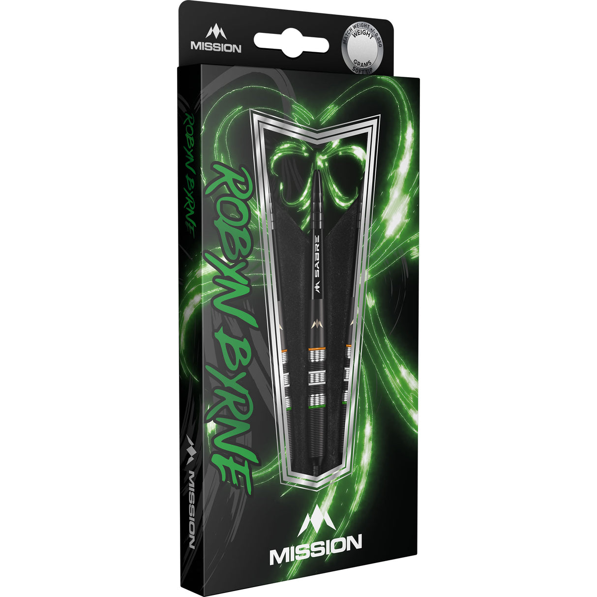 Mission Robyn Byrne Darts - Soft Tip - 90% - Black Titanium