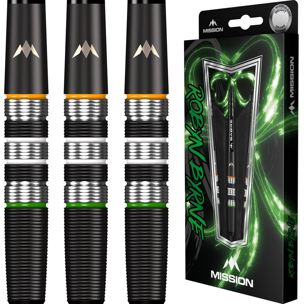 Mission Robyn Byrne Darts - Soft Tip - 90% - Black Titanium