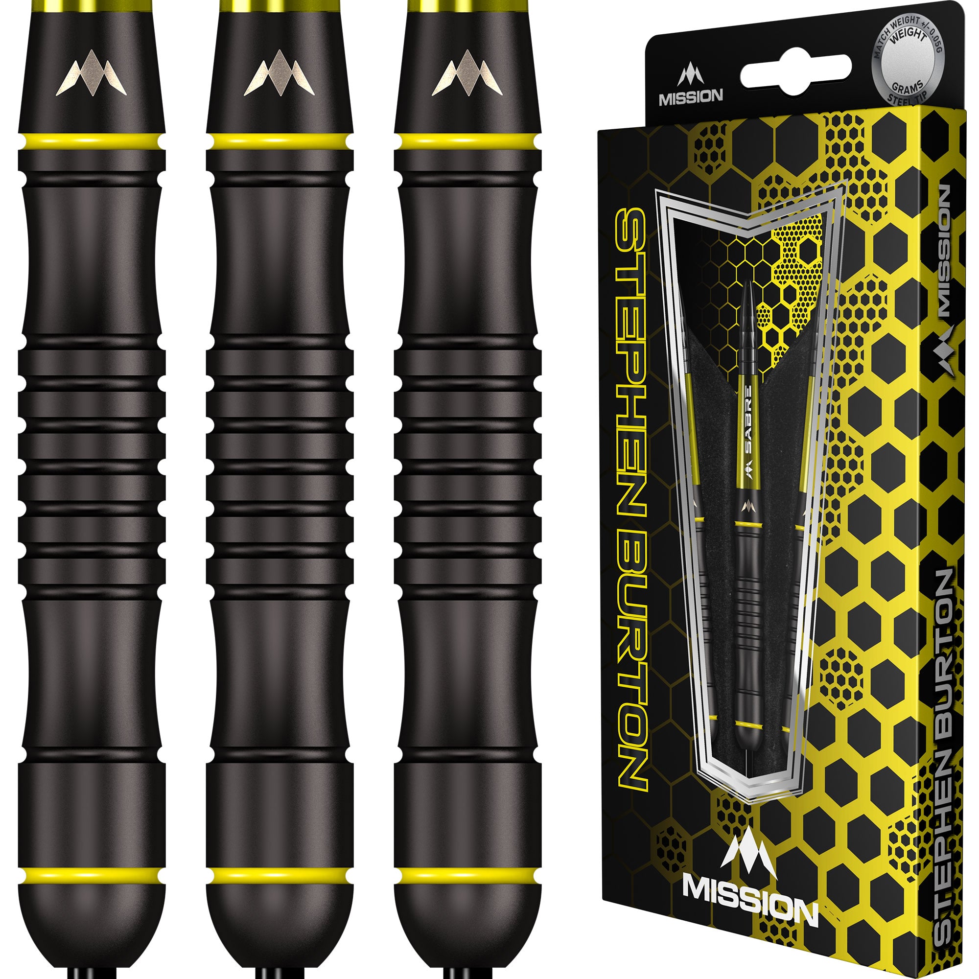 Mission Stephen Burton Darts - Steel Tip - 90% - Black Titanium - Bert