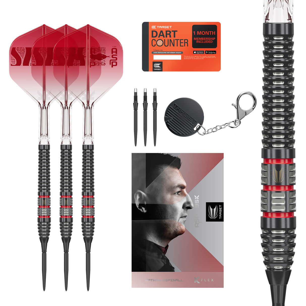 Target Nathan Aspinall Darts - Steel Tip - 95% Tungsten - 95K