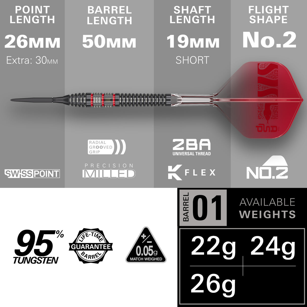Target Nathan Aspinall Darts - Steel Tip - 95% Tungsten - 95K