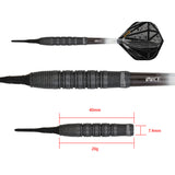 One80 Emorite 04 Darts - Soft Tip - 90% Tungsten - Black