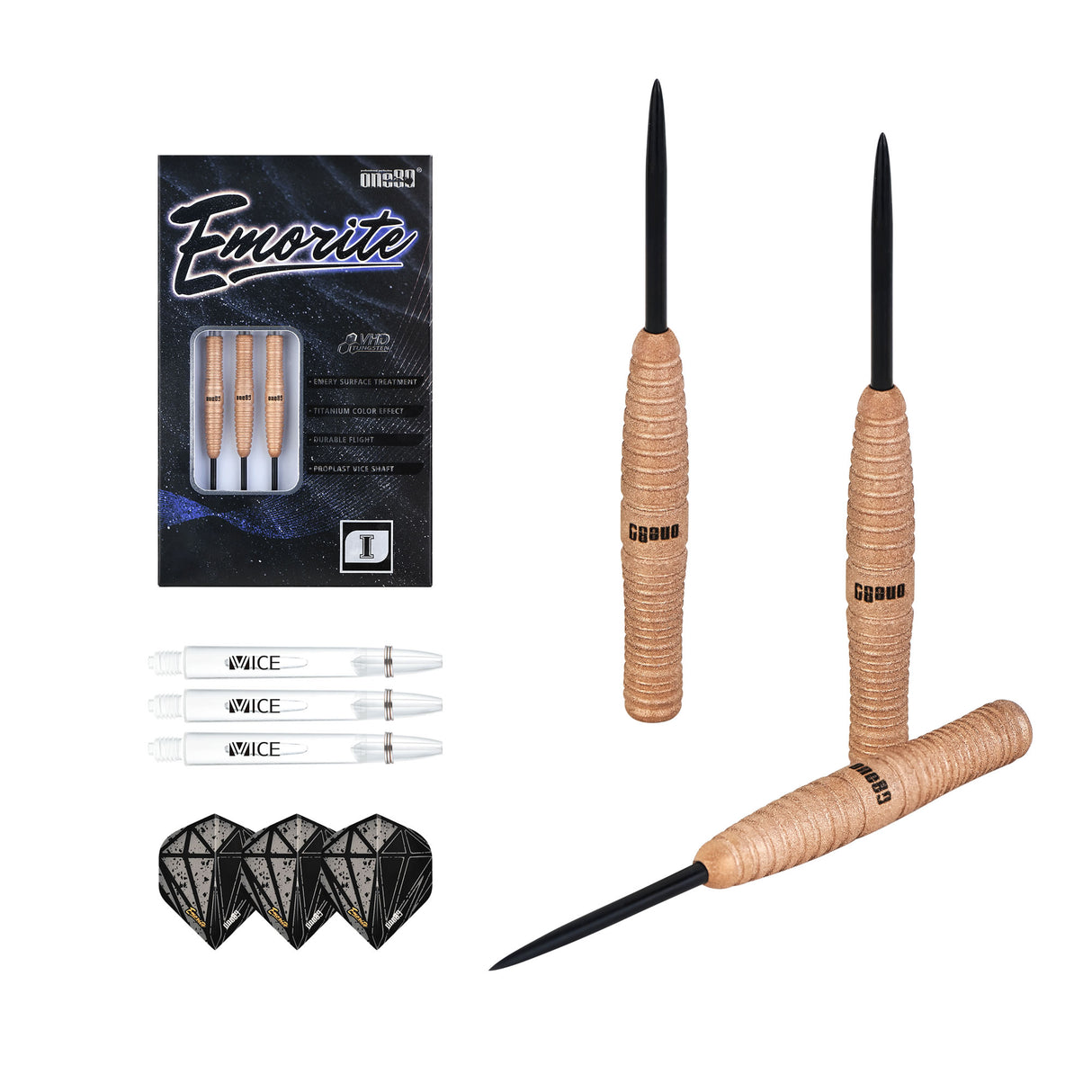 One80 Emorite 01 Darts - Steel Tip - 90% Tungsten - Rose Gold