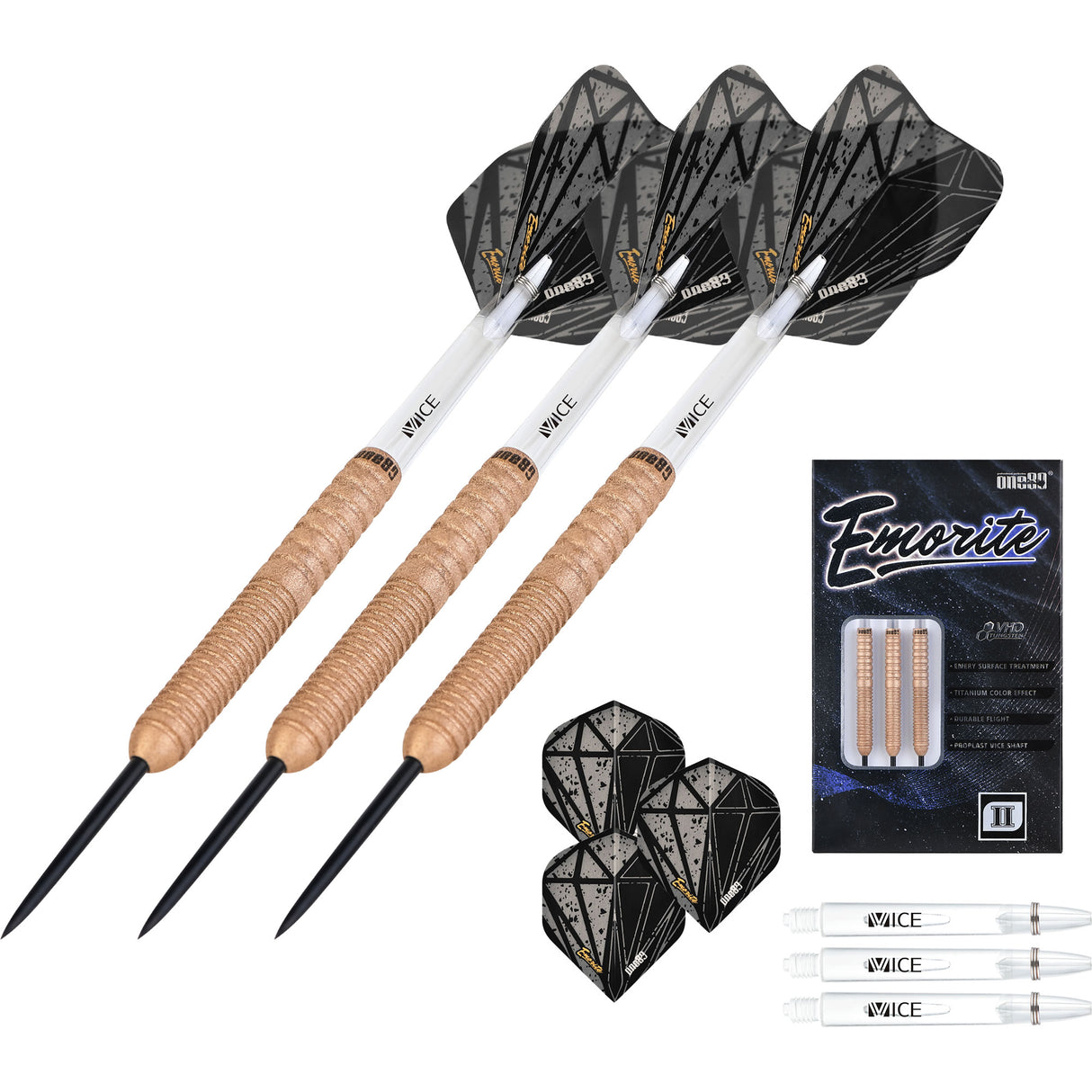 One80 Emorite 02 Darts - Steel Tip - 90% Tungsten - Rose Gold
