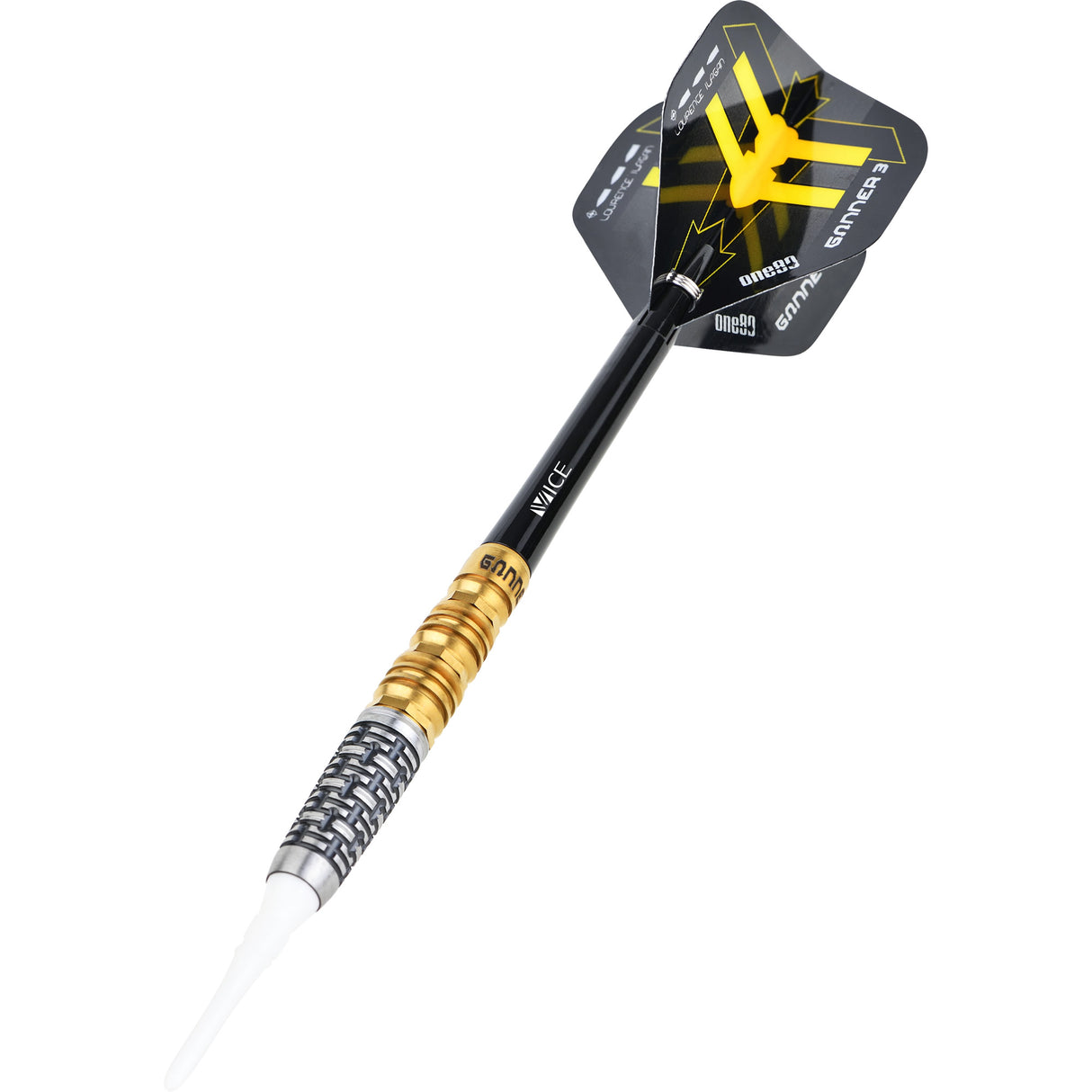 One80 Gunner III Darts - Soft Tip - Lourence Ilagan - Black & Gold