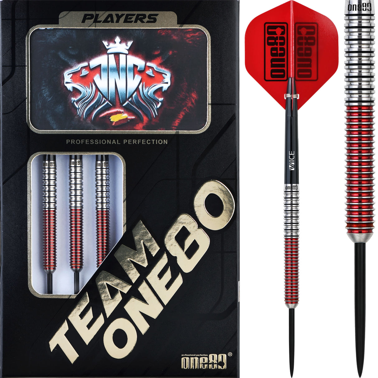 One80 Jaime Nuñez Cortes Darts - Steel Tip - JNC - Signature Darts - Electric Red