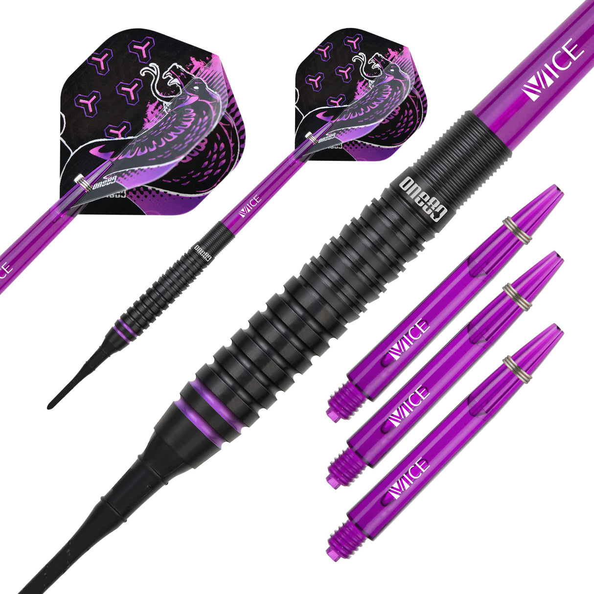 One80 Jelle Klaasen HD Darts - Soft Tip - The Cobra - Black