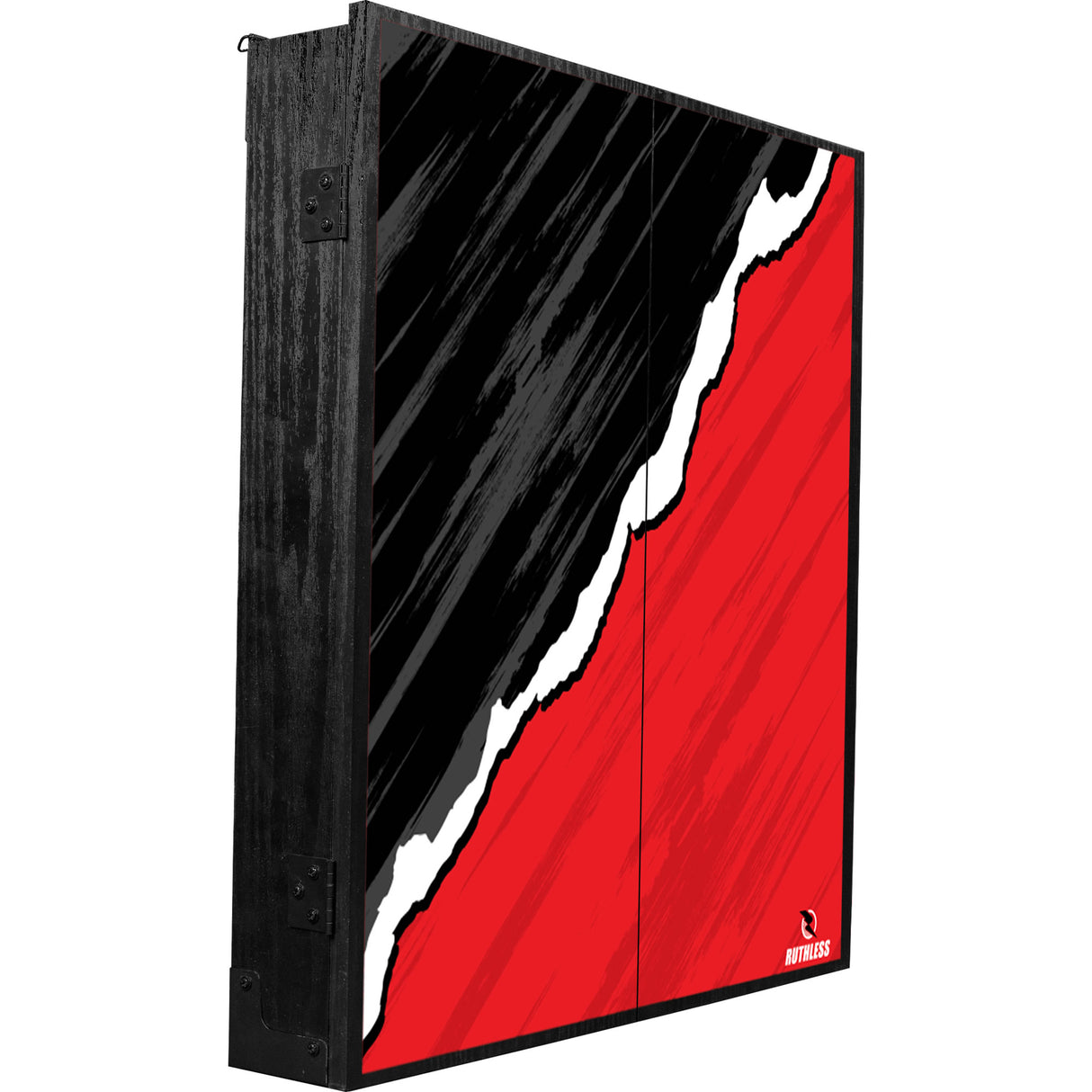 Ruthless Dartboard Cabinet - Square Design - RipTorn - Black & Red